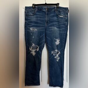 American Eagle Distressed Super Stretch Skinny Jeans-Size 20 SHORT